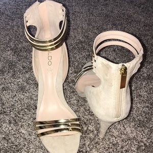 Pastel pink and gold dress heels